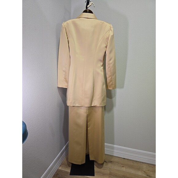 Vintage Rimini Satin Two Piece Maxi Formal Womens 6 Long Jacket Champagne Beige - Picture 4 of 9